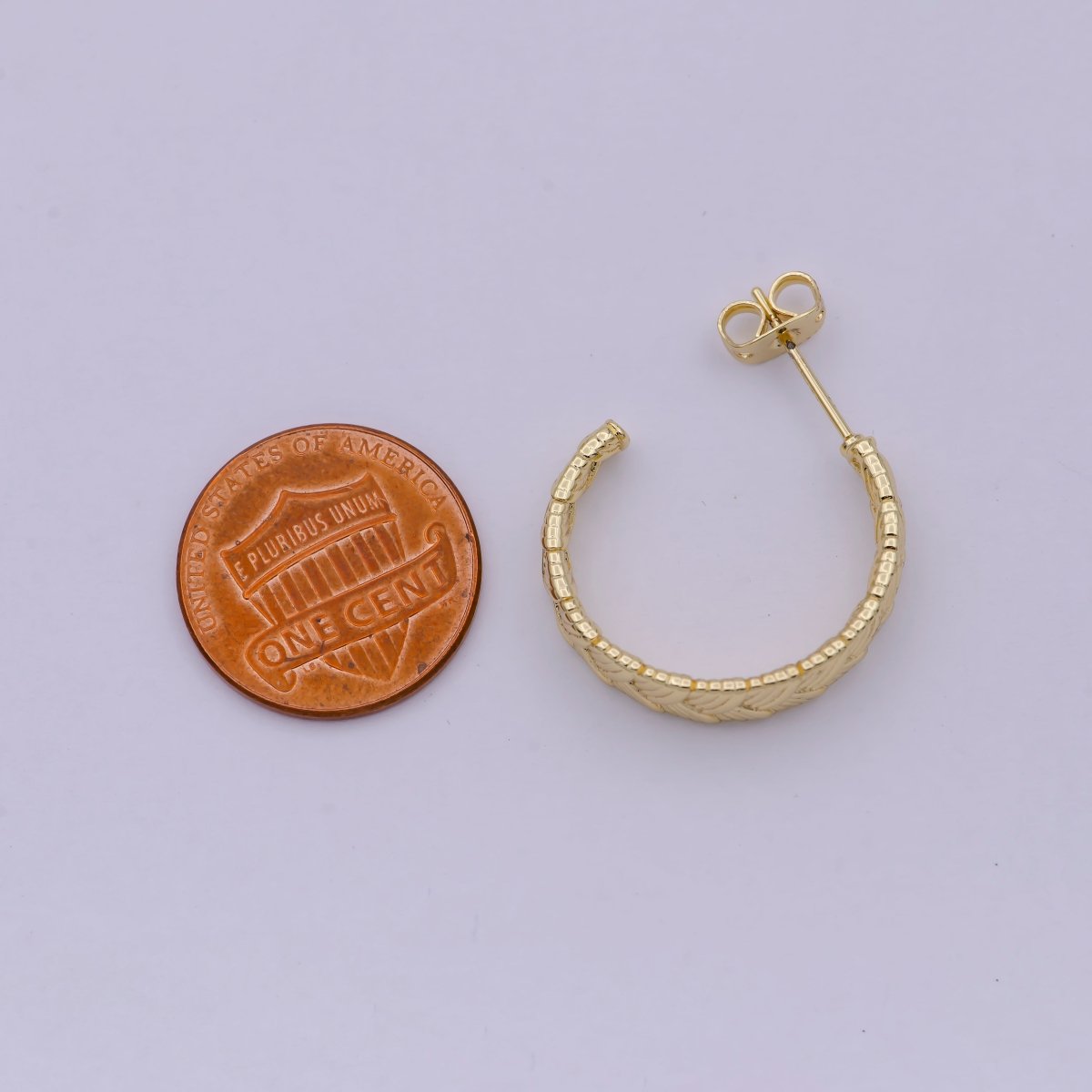 Pair of Gold Braided Minimal Hoop Earrings- Silver Woven Design Minimalist Bohemian Earrings T-257 T-258