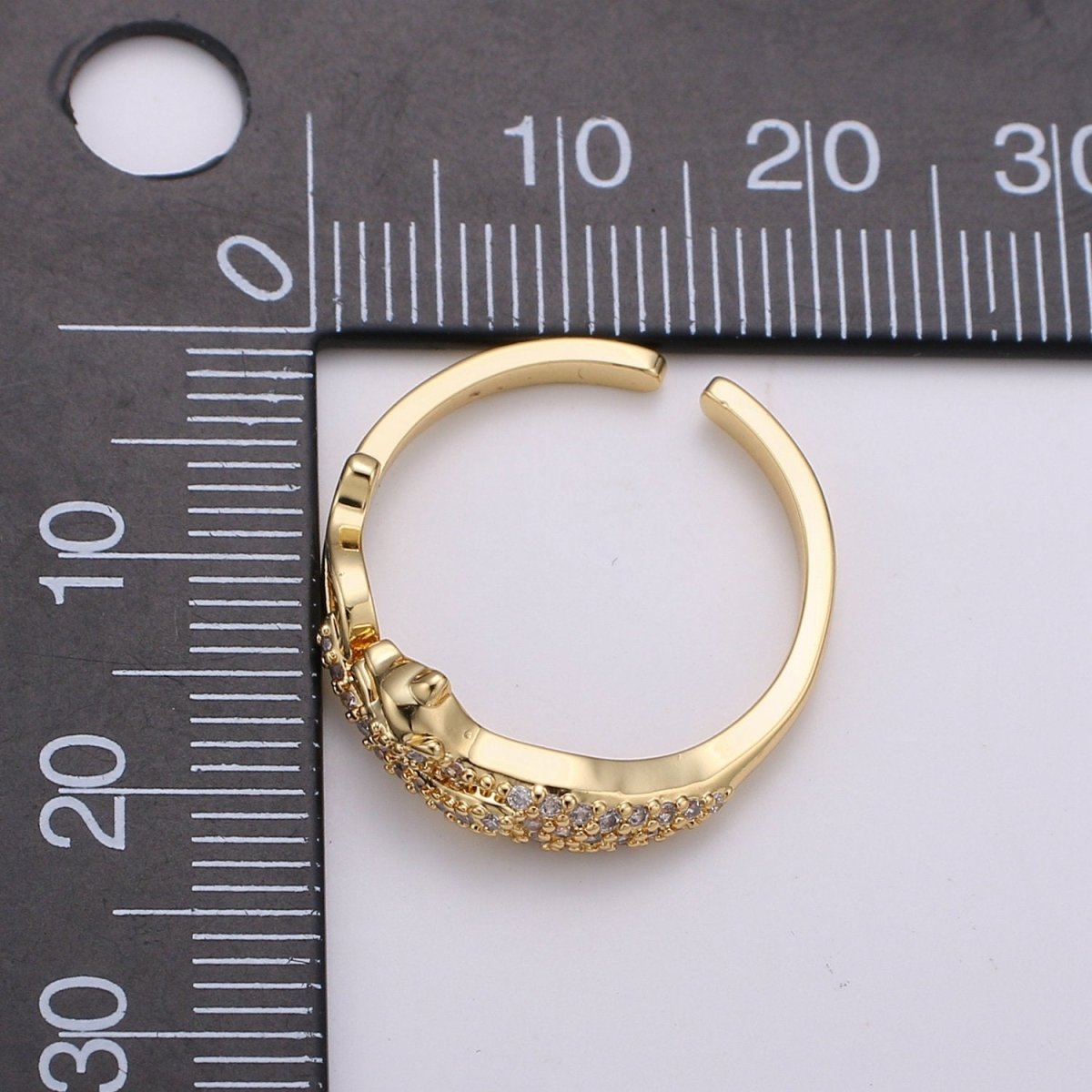 Panther ring, Cat ring, dainty ring, spiral Panther ring, gold ring, wrap ring, Leopard gold ring, vintage jewelry CZ Micro Pave Ring R-107
