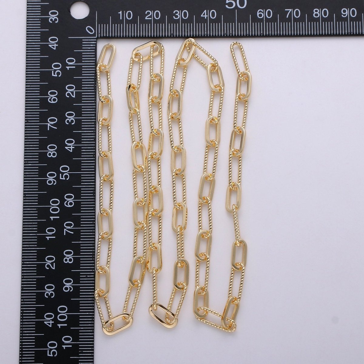 Paperclip Chain Necklace, 16K Gold Filled, Long Oval Paper Clip Chain 2x4mm, Nickel Free Unfinished Link Chain | ROLL-270