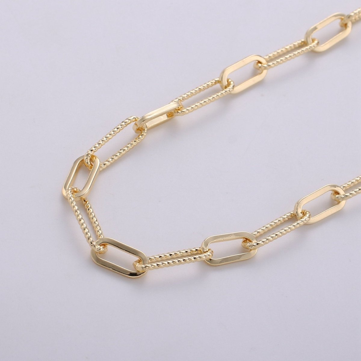Paperclip Chain Necklace, 16K Gold Filled, Long Oval Paper Clip Chain 2x4mm, Nickel Free Unfinished Link Chain | ROLL-270