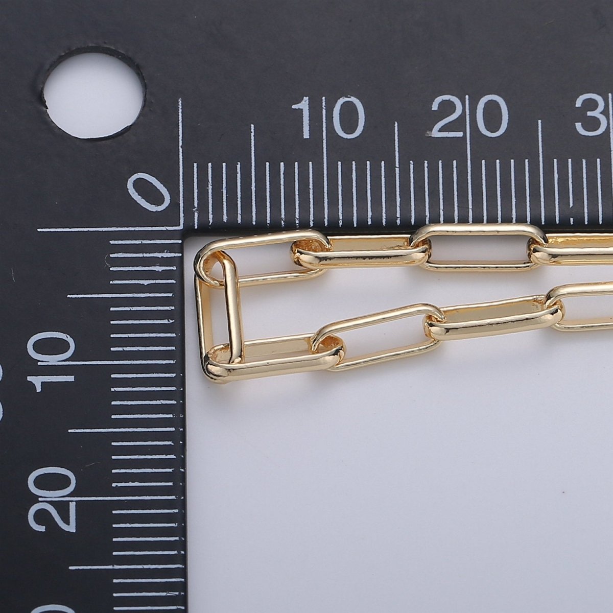 Paperclip Chain Necklace, 16K Gold Filled Oval Paper Clip Chain, Lead Nickel Free Unfinished Link Chain | ROLL-308 Clearance Pricing
