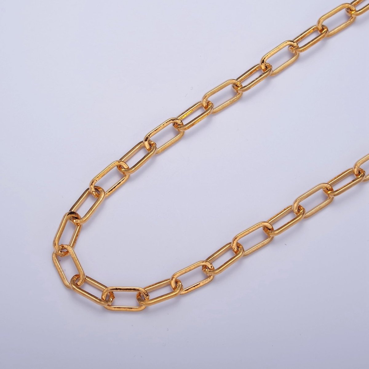 PaperClip Unfinished Chain, 10mm x 5mm, 24k Gold Filled Chain 19.5 inch long | WA-1382 Clearance Pricing