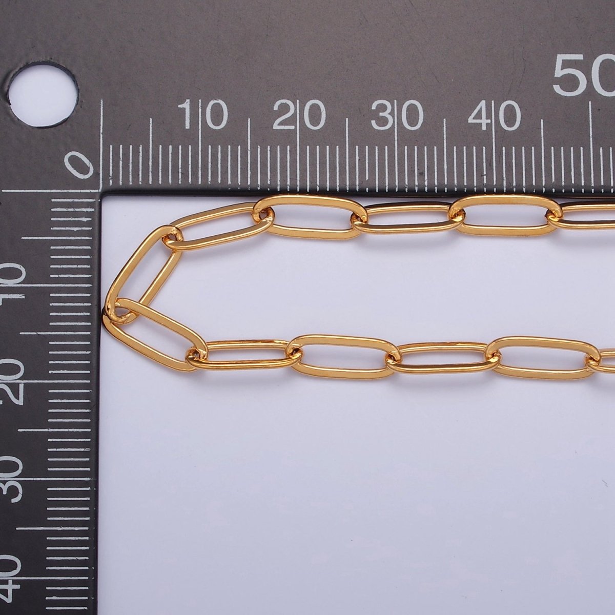 PaperClip Unfinished Chain, 12mm x 4.5mm, 24k Gold Filled Chain 19.5 inch long | WA-1385 Clearance Pricing