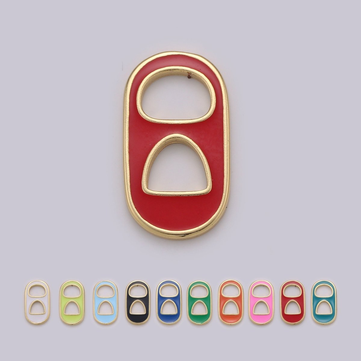 Pastel Color Enamel Soda Tab Charm Gold Soda Pull-tab Pendant Charm For Earring Bracelet Necklace Jewelry Making Supplies C-781~C-790