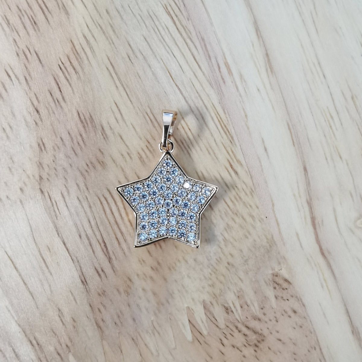 Pave Rhinestone 24K Gold-Filled Star Charm I-832