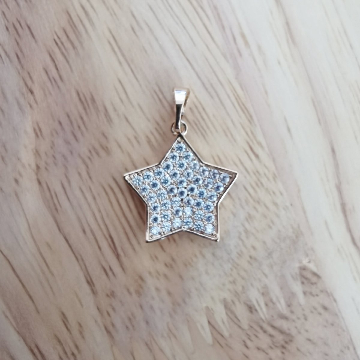 Pave Rhinestone 24K Gold-Filled Star Charm I-832