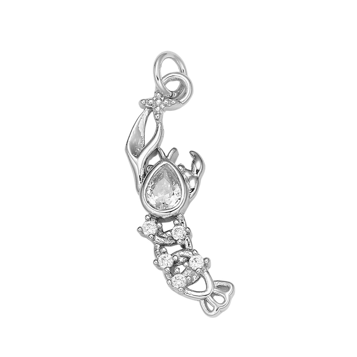 Pear Cut Pave Gold Lobster Charm, Shrimp Bracelet Charm, Necklace Charm, Earring Charm, Ocean Jewelry, Underwater animal E-197 E-788