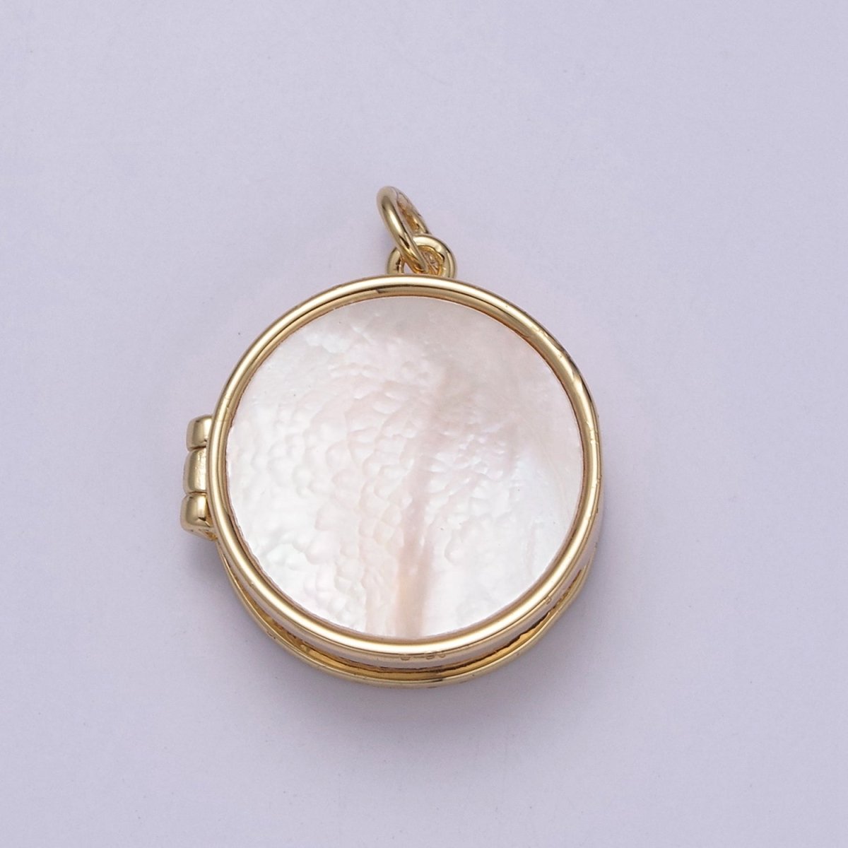 Pearl Locket Charm Necklace 14k Gold Filled Round Locket for Photo Necklace • Pearl Jewelry Supply W-192