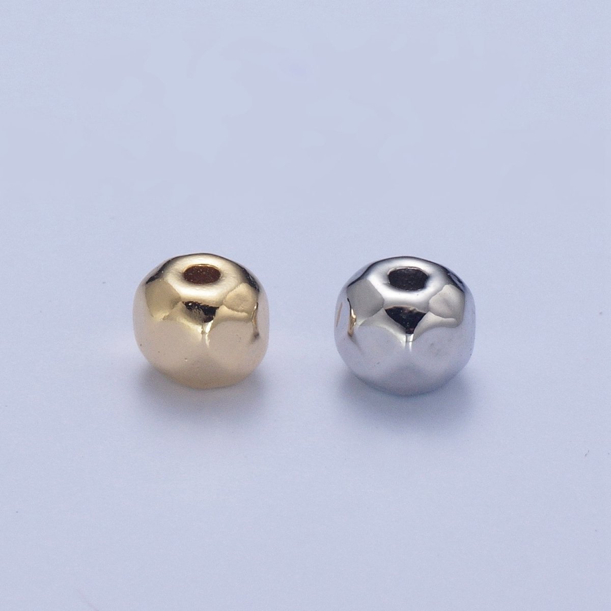 20 Pieces Pack 3.4X4mm Geometric Round Spacer Beads Jewelry Making Component in Silver & Gold B-049 W-936