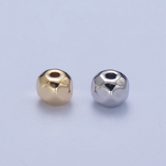 20 Pieces Pack 3.4X4mm Geometric Round Spacer Beads Jewelry Making Component in Silver & Gold B-049 W-936