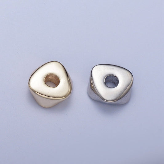 20 Pieces Pack 8.6mm Triangle Twist Geometric Spacer Beads Jewelry Component in Gold & Silver B-058 B-061