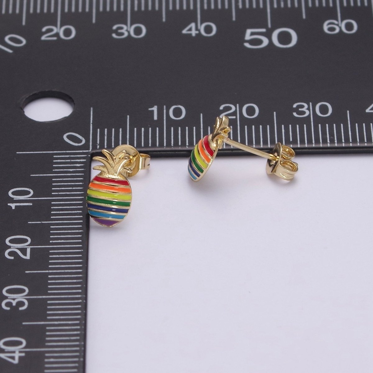 Pineapple Stud Earrings • Pineapple Earrings • Pineapple Jewelry •Rainbow Earrings • Stud Earring • Gift for Her • Earrings T-253