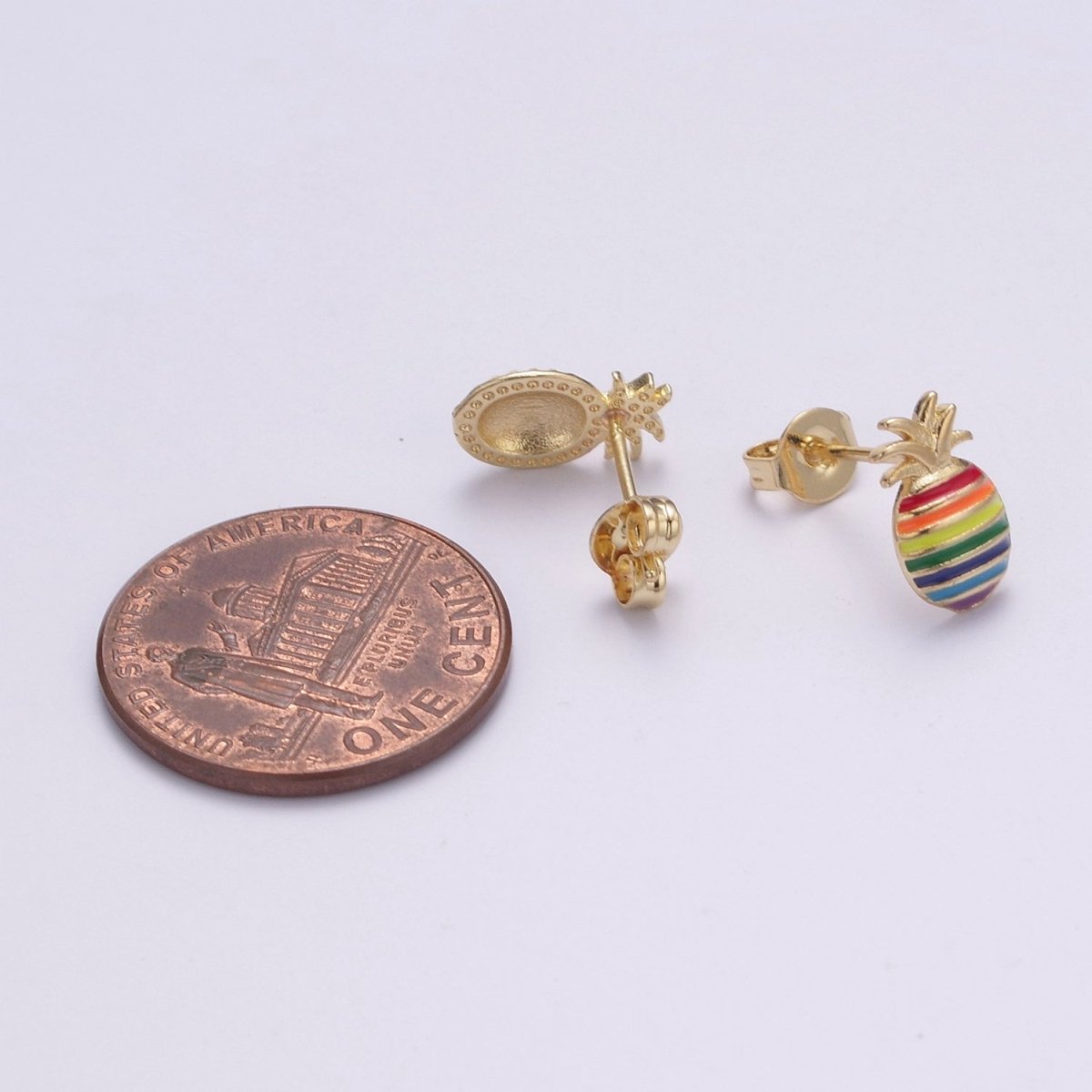 Pineapple Stud Earrings • Pineapple Earrings • Pineapple Jewelry •Rainbow Earrings • Stud Earring • Gift for Her • Earrings T-253