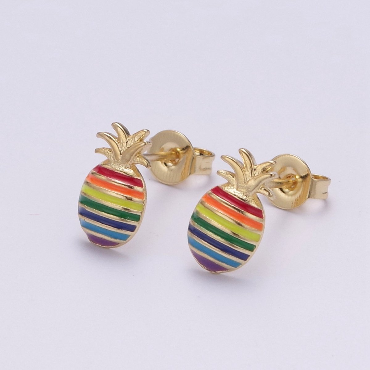 Pineapple Stud Earrings • Pineapple Earrings • Pineapple Jewelry •Rainbow Earrings • Stud Earring • Gift for Her • Earrings T-253