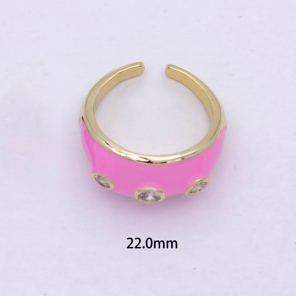 Pink Dome Ring Gold Filled Ring with CZ S-234