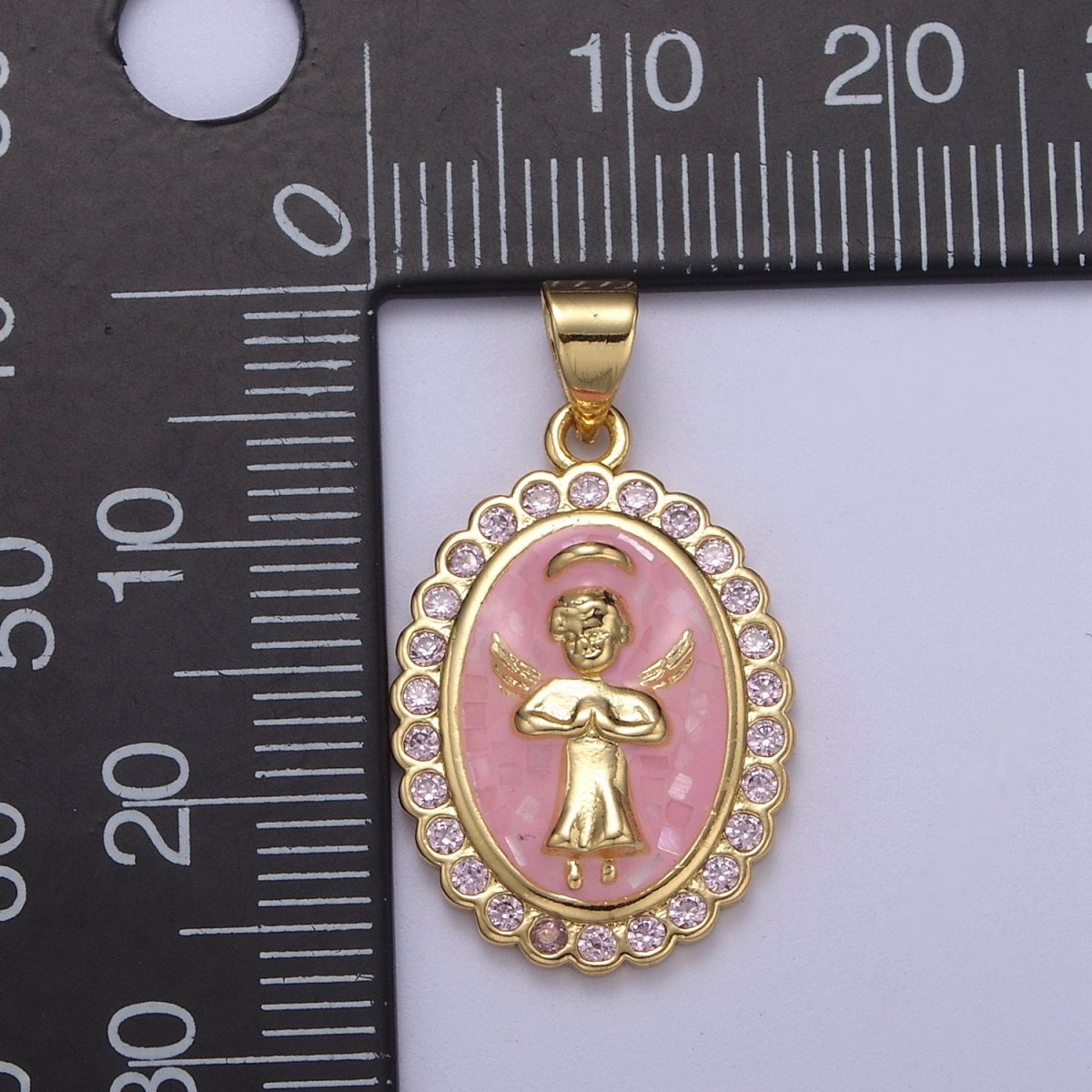 Pink Guardian Angel Charm Necklace Bracelet, Guardian Angel Wish Necklace Bracelet Supply H-547