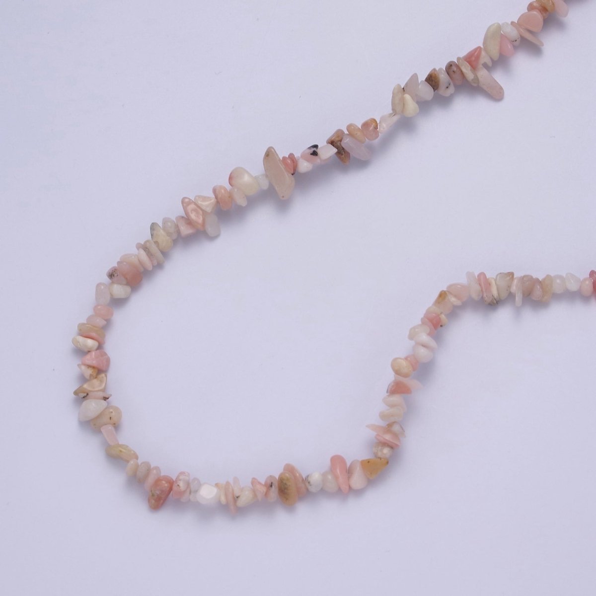 Pink Opal Beaded Necklace - Chip Necklace Healing Crystals, Gemstone Necklace, Handmade Jewelry, Crystal Necklace | WA-631 Clearance Pricing