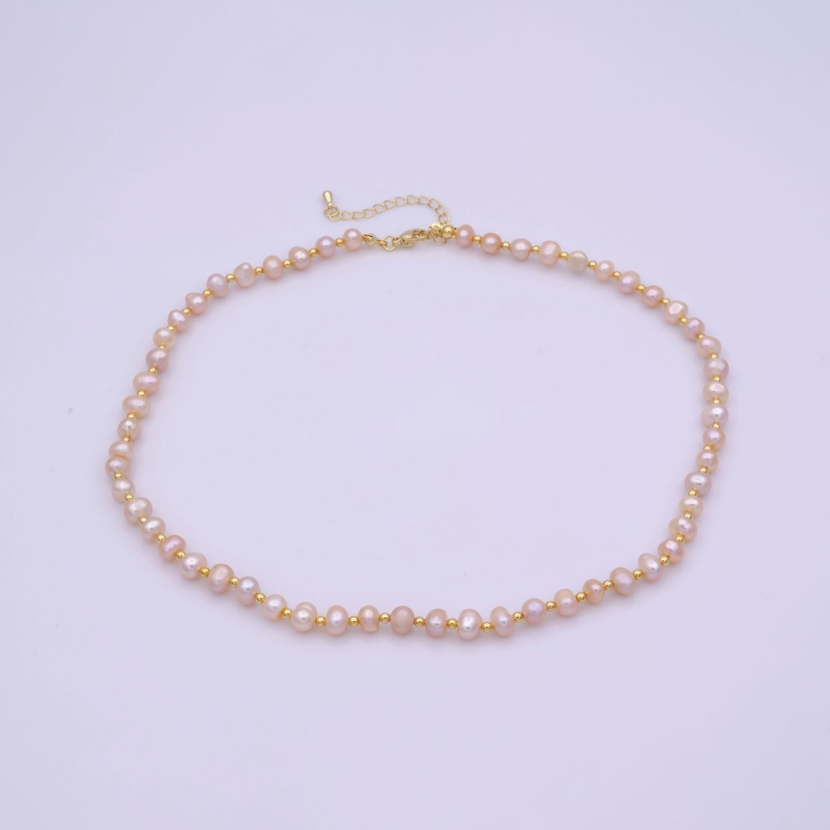 Pink Pearl Necklace | Pink Fresh Water Pearls | Classic Real Pearl Necklace 16.7 inch + 2 inch extender | WA-407Clearance Pricing
