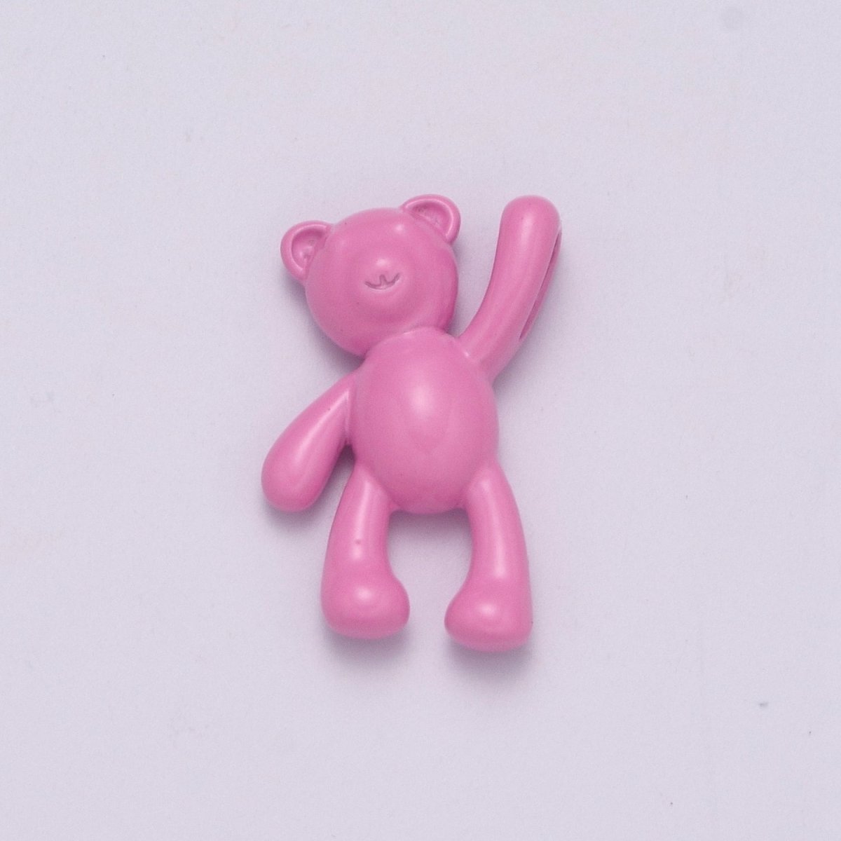Pink Teddy Bear Charm Dangle Pendant Hold My Hand Bear Hug Charm for Necklace Bracelet Earring Supply M-821 M-822