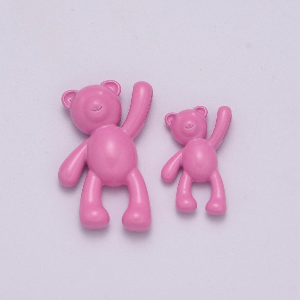 Pink Teddy Bear Charm Dangle Pendant Hold My Hand Bear Hug Charm for Necklace Bracelet Earring Supply M-821 M-822