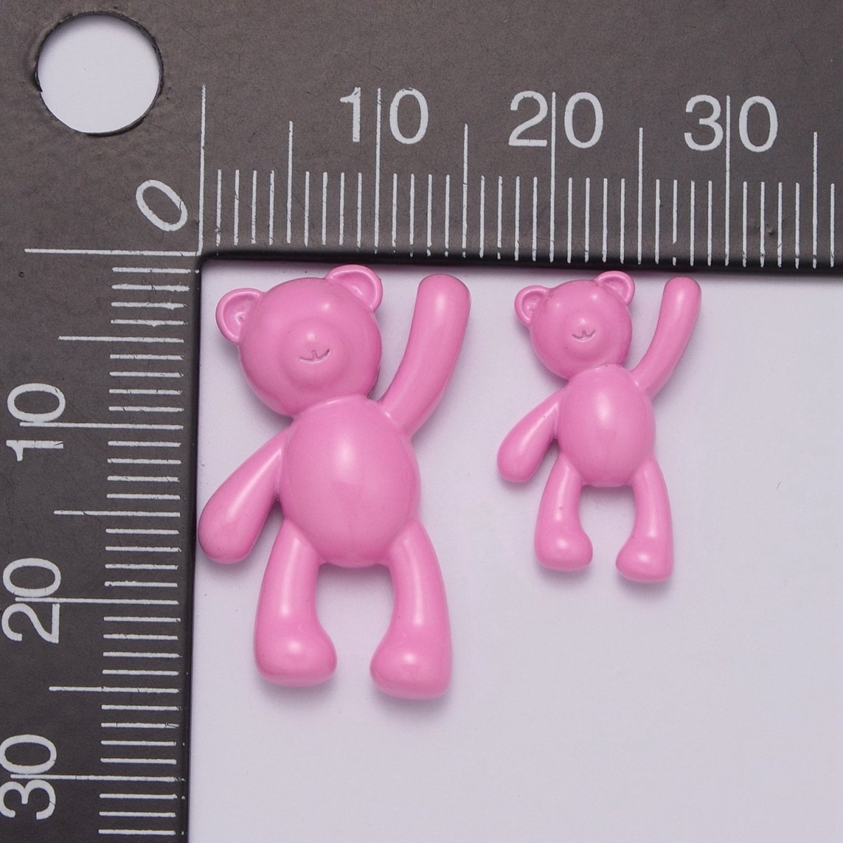 Pink Teddy Bear Charm Dangle Pendant Hold My Hand Bear Hug Charm for Necklace Bracelet Earring Supply M-821 M-822