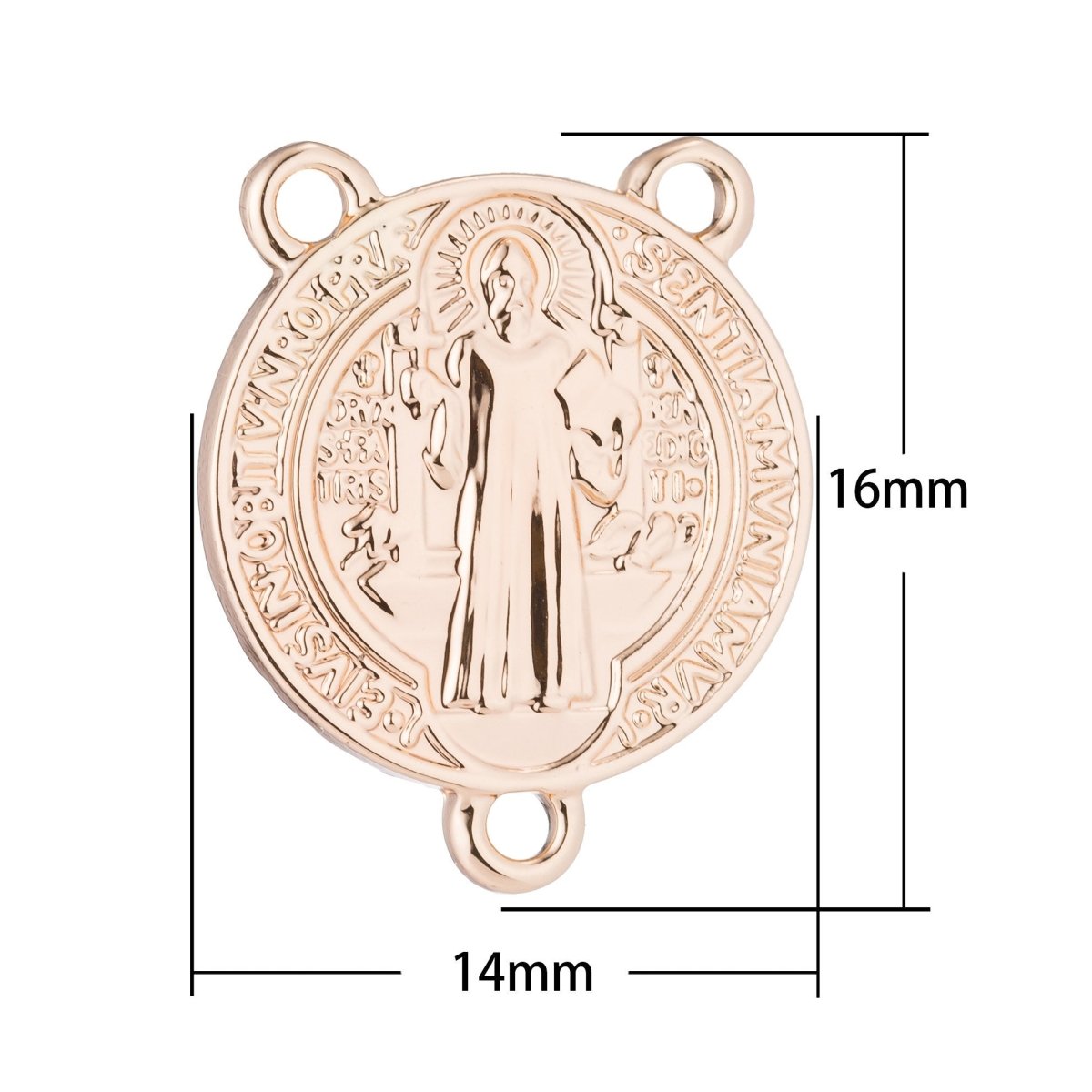 Pinky Gold filled Rosary Centerpiece, Cross, Jesus, Saint, Double Sided, Rosary Making Supply, Necklace Pendant, Findings for supplies F-199