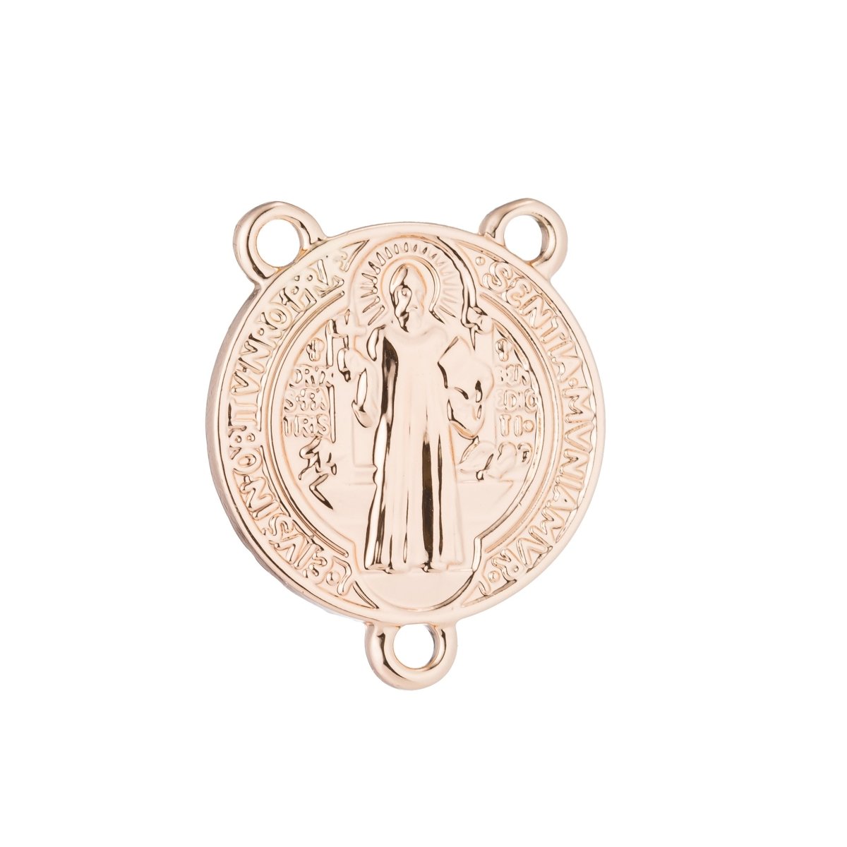 Pinky Gold filled Rosary Centerpiece, Cross, Jesus, Saint, Double Sided, Rosary Making Supply, Necklace Pendant, Findings for supplies F-199