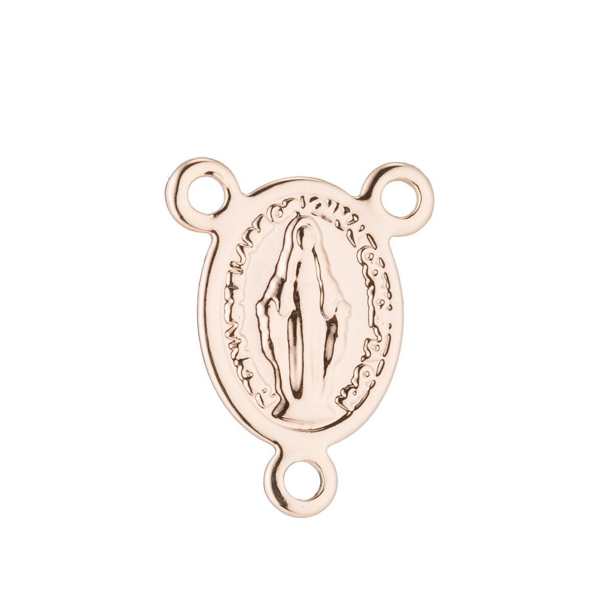 Pinky Gold Miraculous lady Rosary Centerpiece, Immaculate Heart Mary, Rosary Making Supply, Necklace Pendant, Findings Jewelry Making F-205