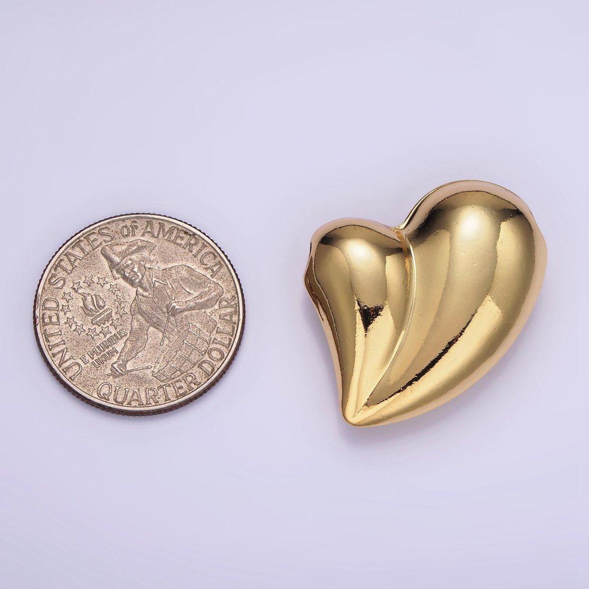 OS Puffy 14K Gold Filled Heart Charm Balloon Pendant | B877