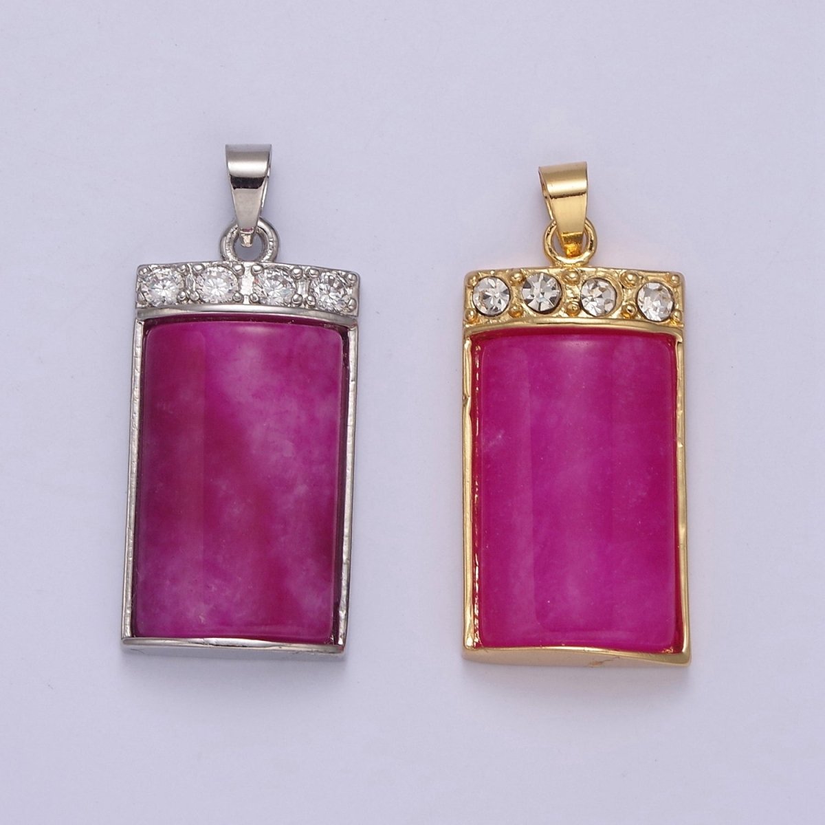 Purple Jade Pendant Vintage Design Drop Charm for Necklace W-632 W-633
