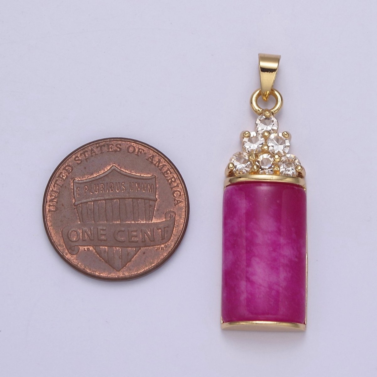 Purple Jade Pendant Vintage Design Micro Pave Silver Drop Charm for Necklace W-634 W-635