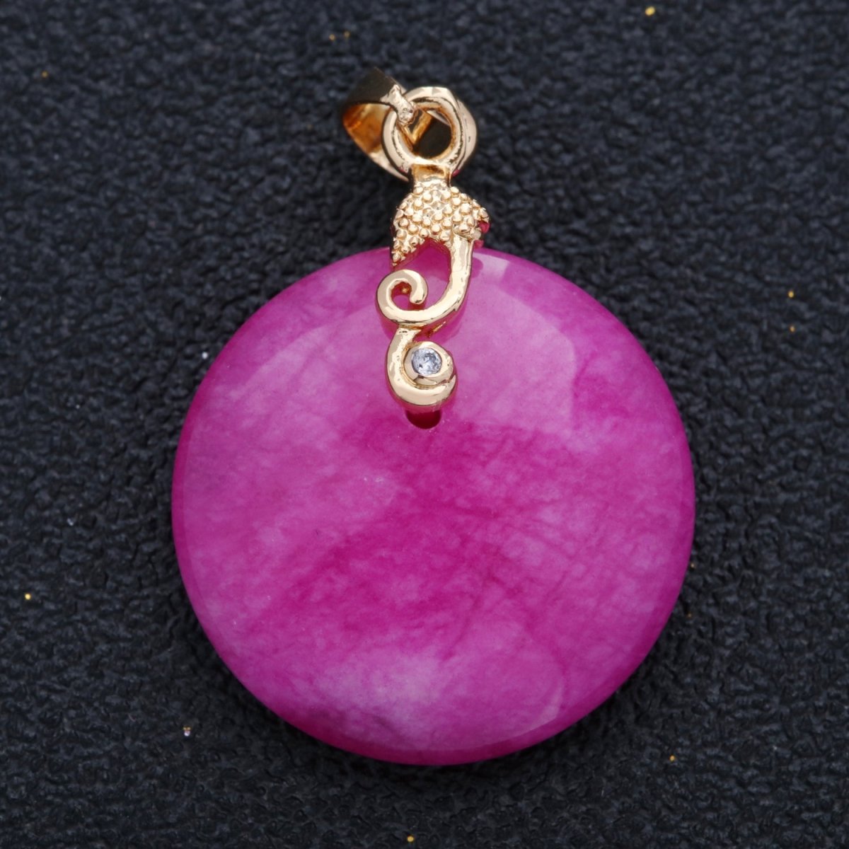Purple Round Jade Stone For Necklace Pendant AH-336