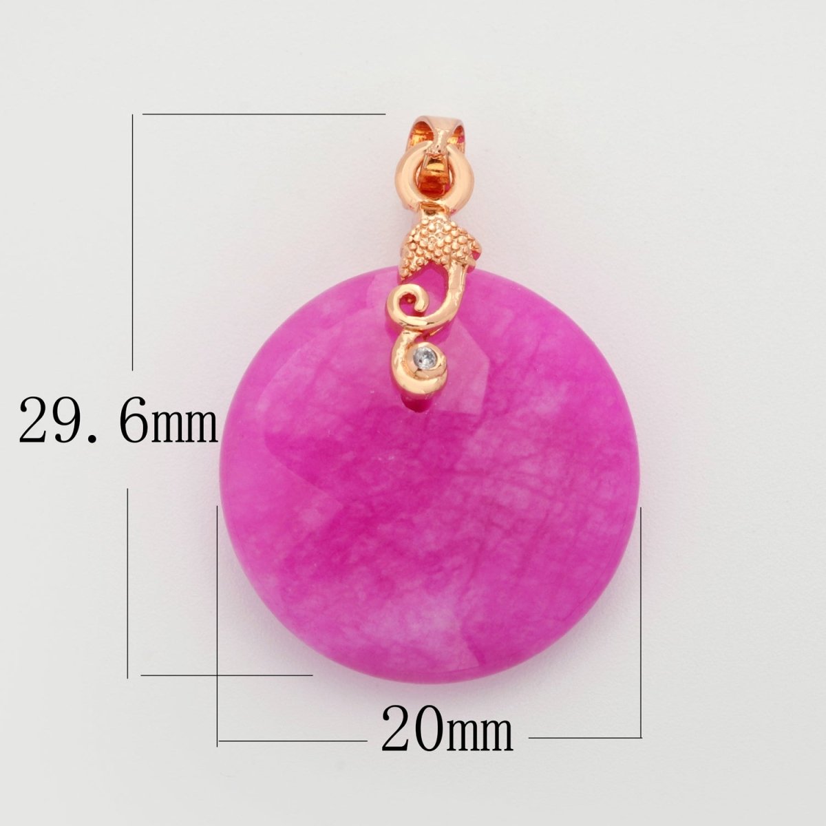 Purple Round Jade Stone For Necklace Pendant AH-336