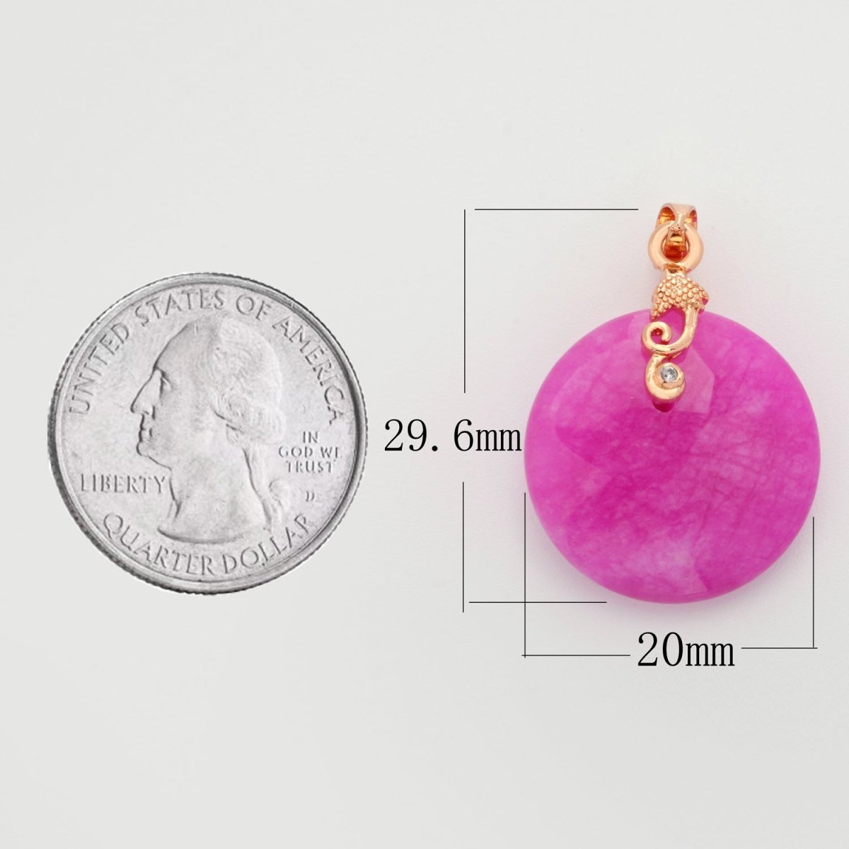 Purple Round Jade Stone For Necklace Pendant AH-336