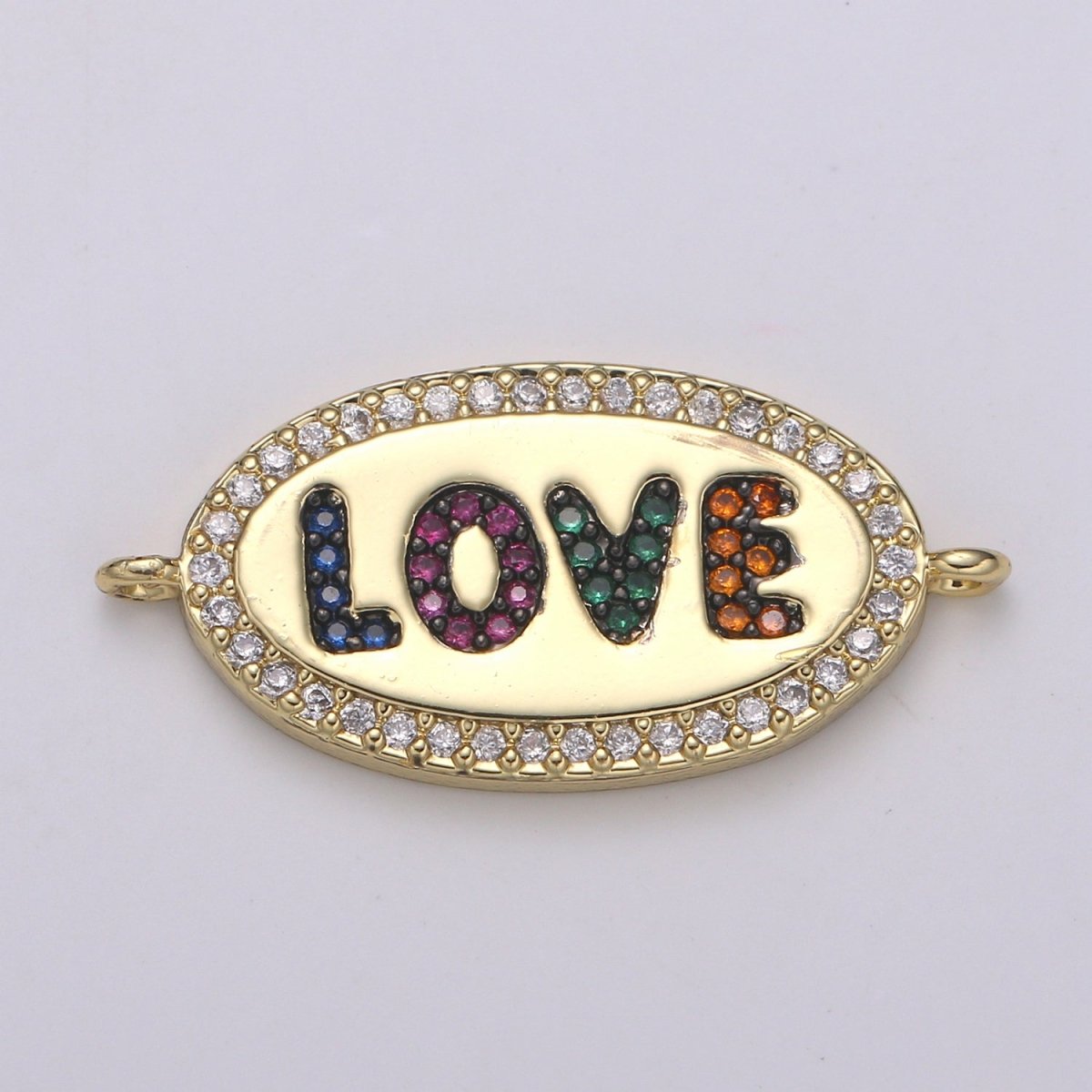 Rainbow Gold Filled "LOVE" Connectors  F-580