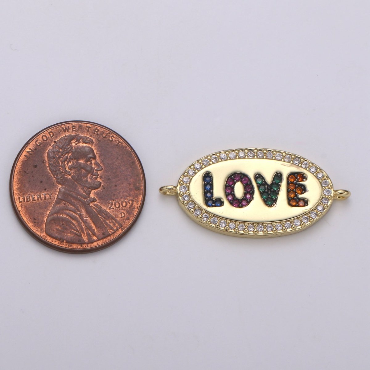 Rainbow Gold Filled "LOVE" Connectors  F-580