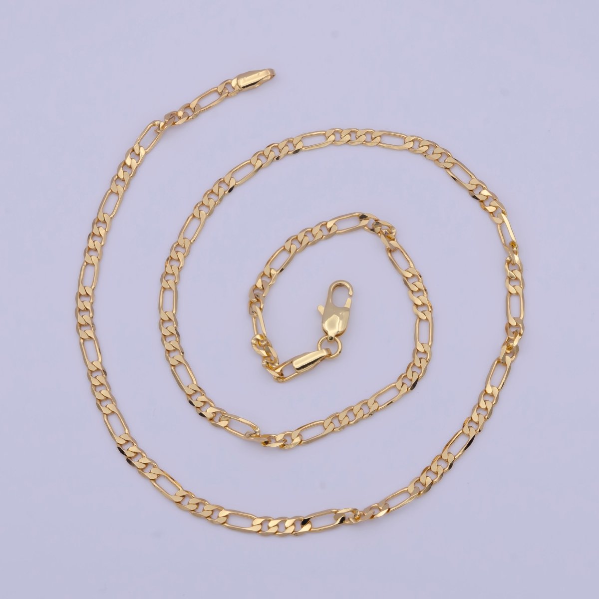 Ready to Use Gold Filled Figaro Necklace Chain, Layering Figaro Chain, Dainty 3.3mm Figaro Necklace w/Lobster Clasps | WA-1363 WA-1407 WA-1408 Clearance Pricing