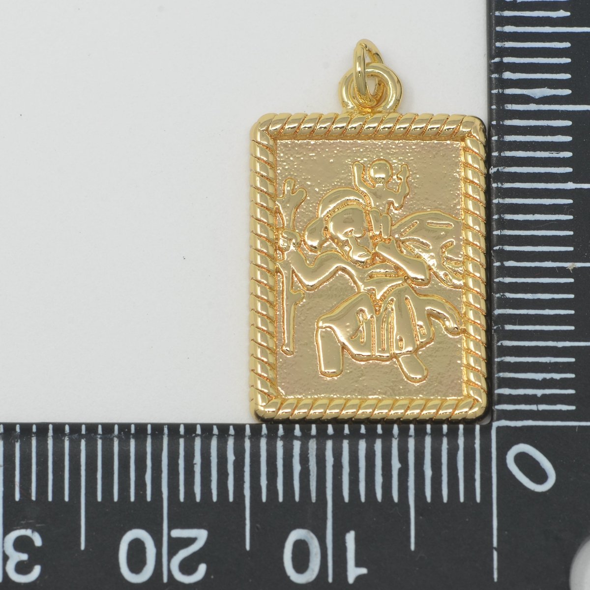 Rectangular Frame Saint Gold Filled Charms M-387