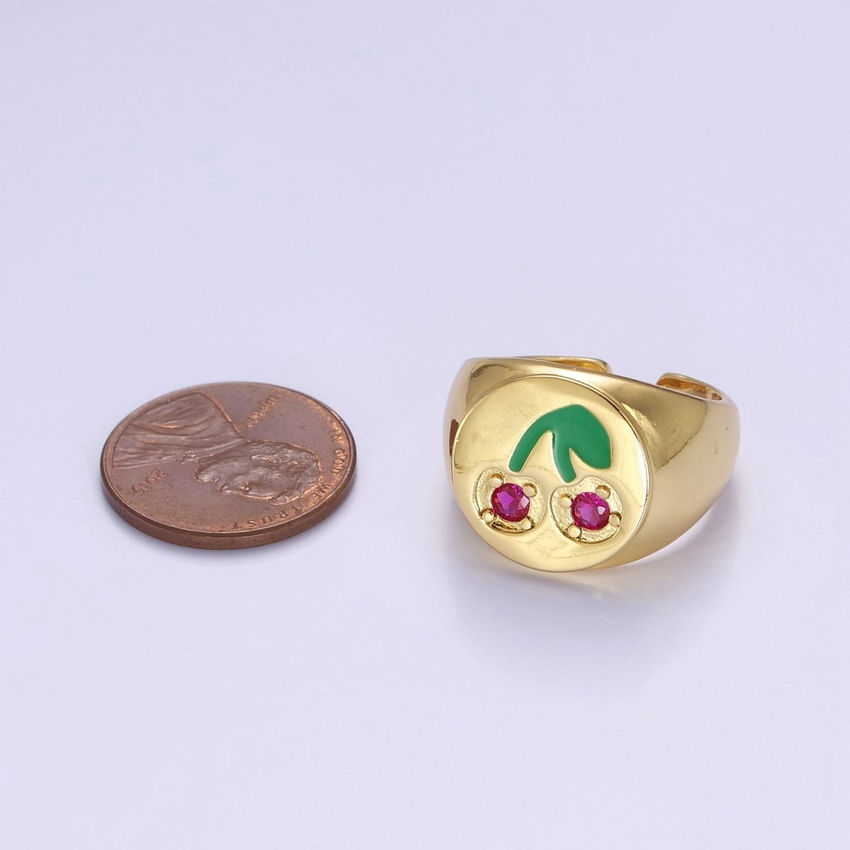 Red Cherry Signet Ring O-2171
