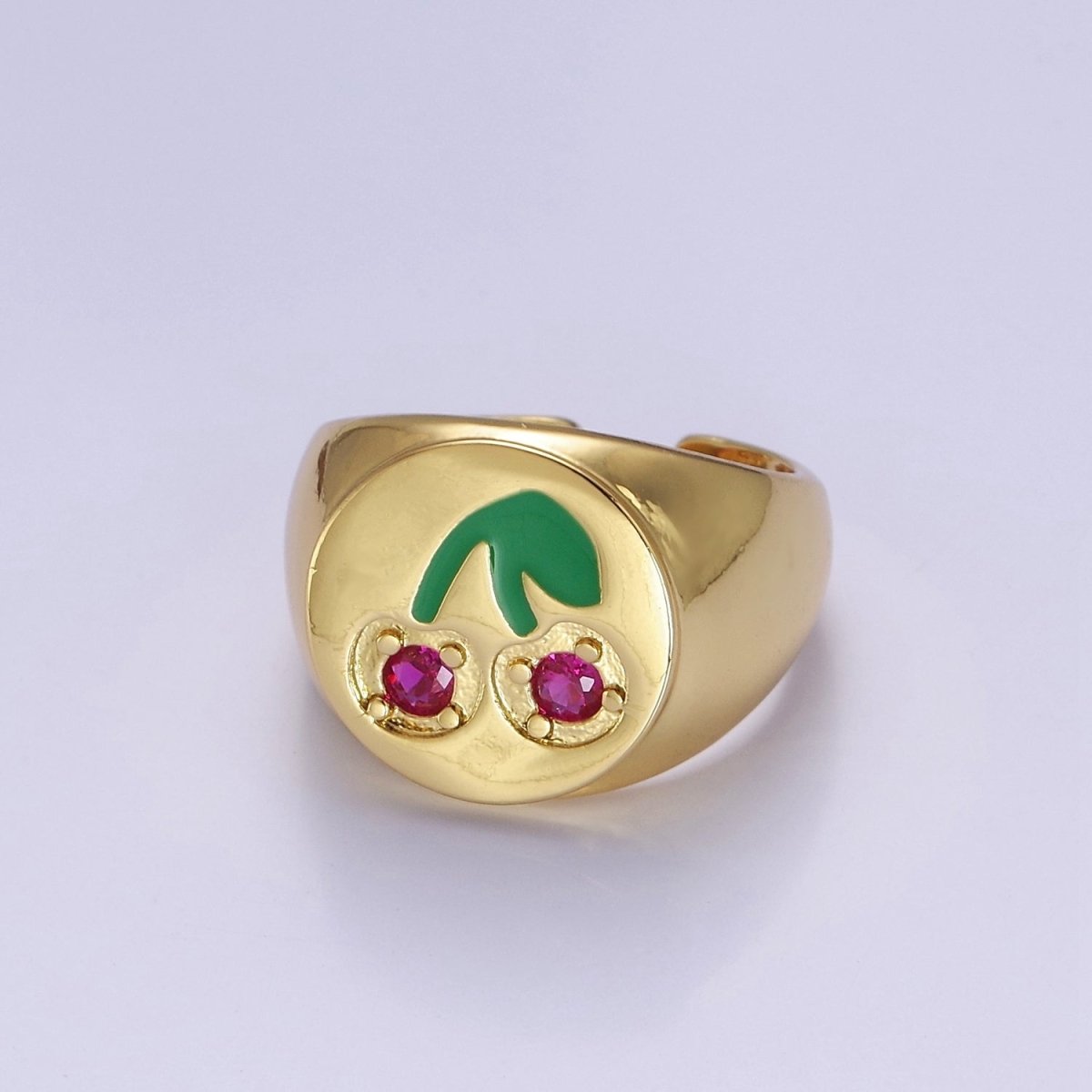 Red Cherry Signet Ring O-2171