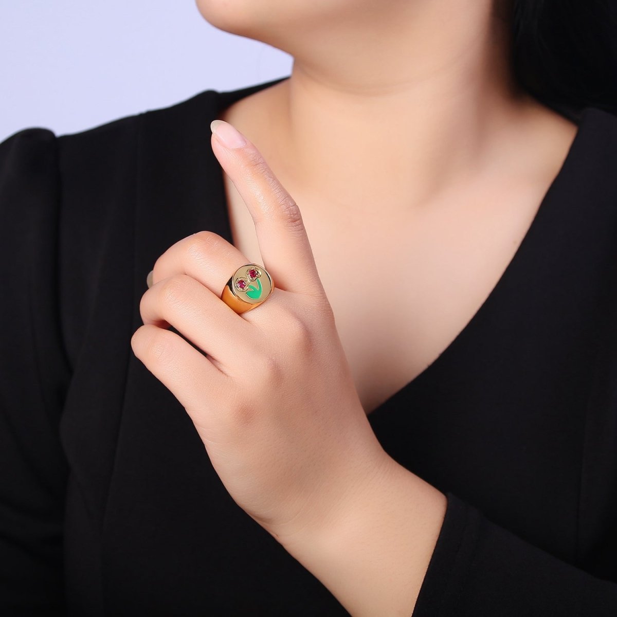Red Cherry Signet Ring O-2171