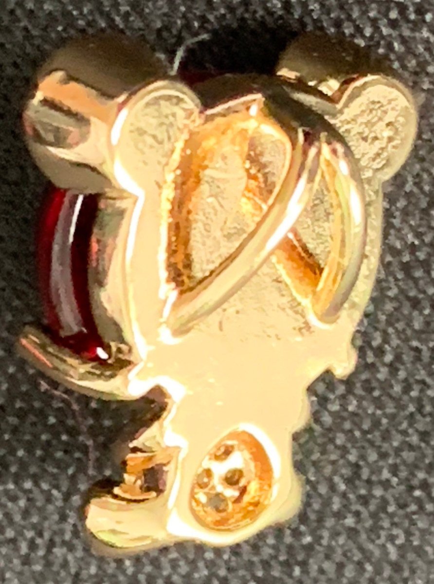 Red Corundum 18K Gold Plated  Micro Pave CZ Bear Pendant Charm, Micro Pave CZ Bear Pendant Charm, Gold Plated Animal Pendant E-560