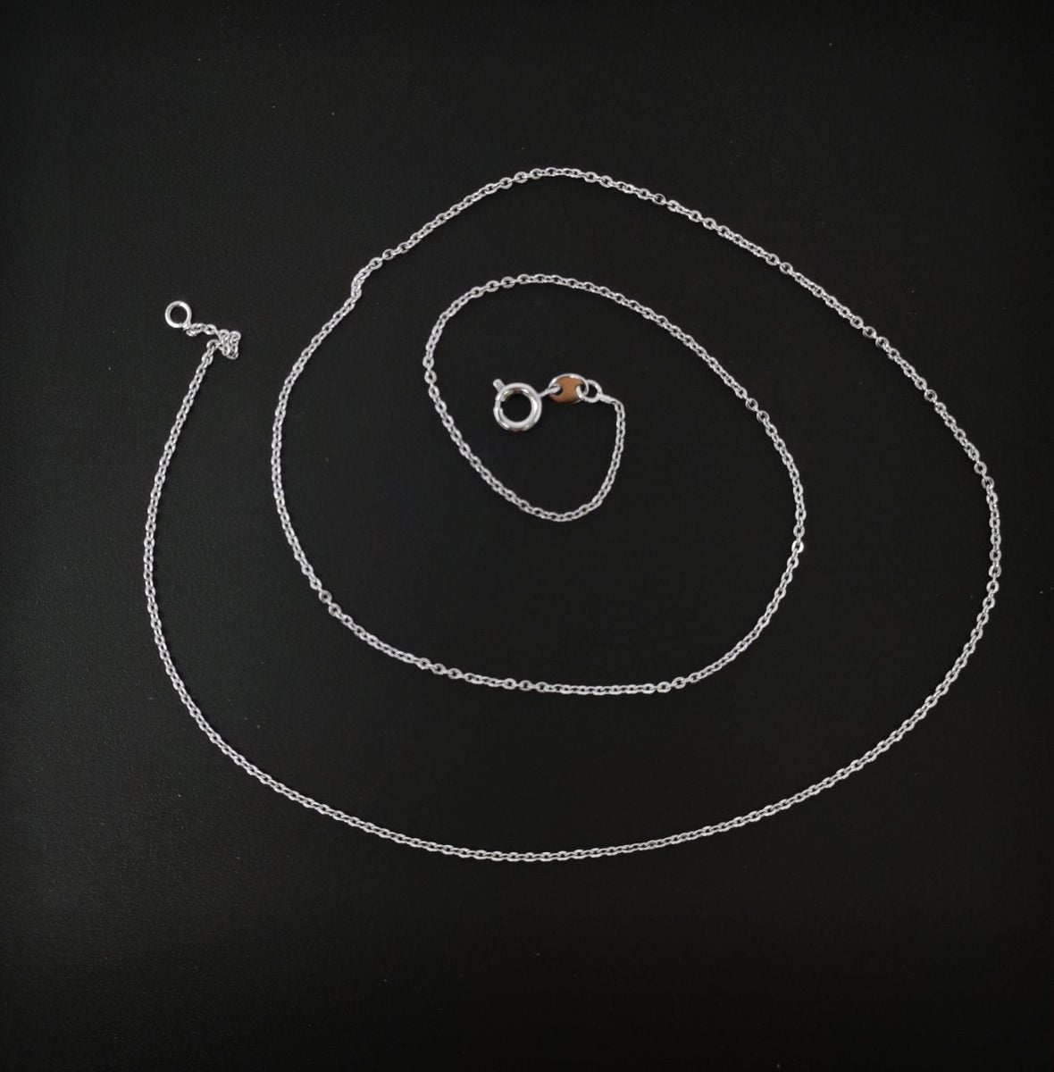 Rhodium Plated 0.5mm Dainty Cable 20 Inch Layering Necklace | CN-640  Clearance Pricing