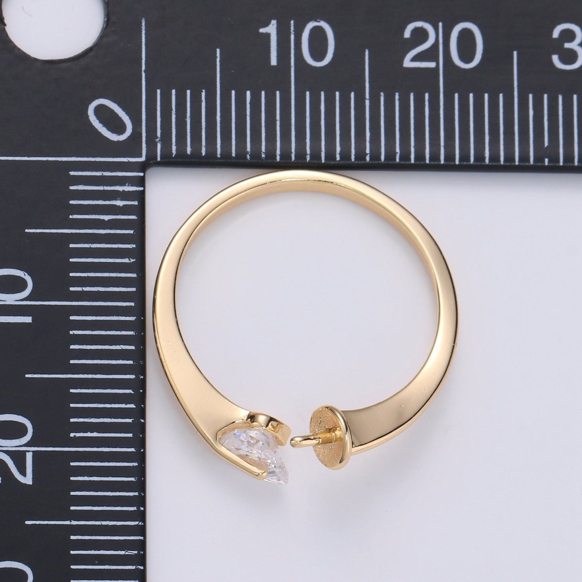 Ring Setting, Gold Ring Accessories, Pearl Ring Empty Holder, Jewelry DIY, Jewelry Making, Ring Base, Minimalist Ring Supply L010