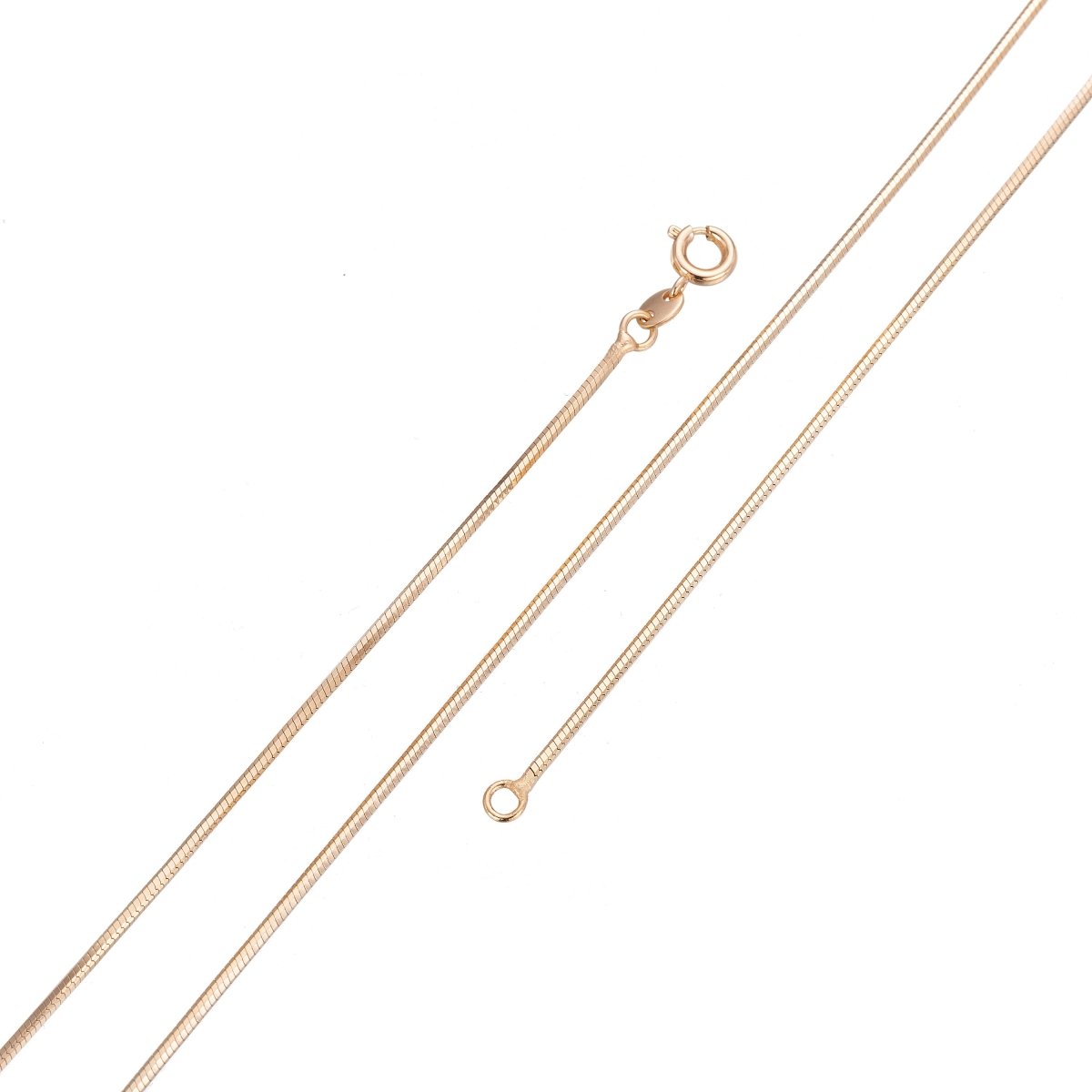 Rose Gold Cocoon Chain Necklace, 24.5" Gold Plated Layering Cocoon Necklace, Dainty 1.3mm Cocoon Necklace w/ Spring Ring | CN-043  Clearance Pricing