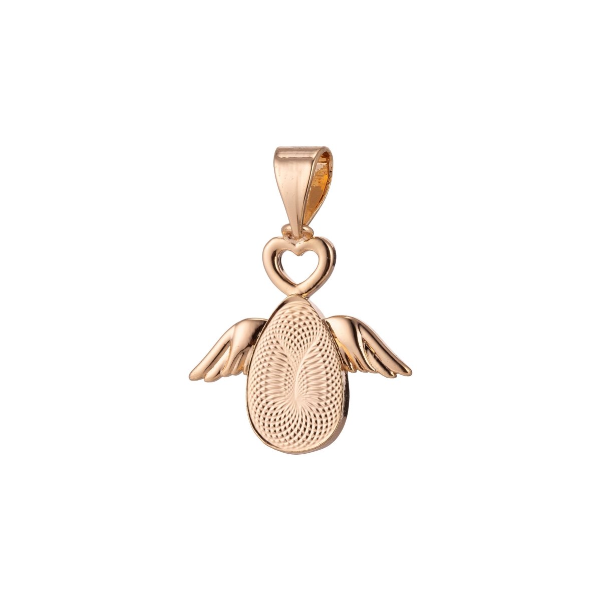 OS Rose Gold egg Charm Angel Wings Charm, 18K Gold Filled Pendant Dainty Egg with Wings Necklace Charm for Jewelry Making H-875