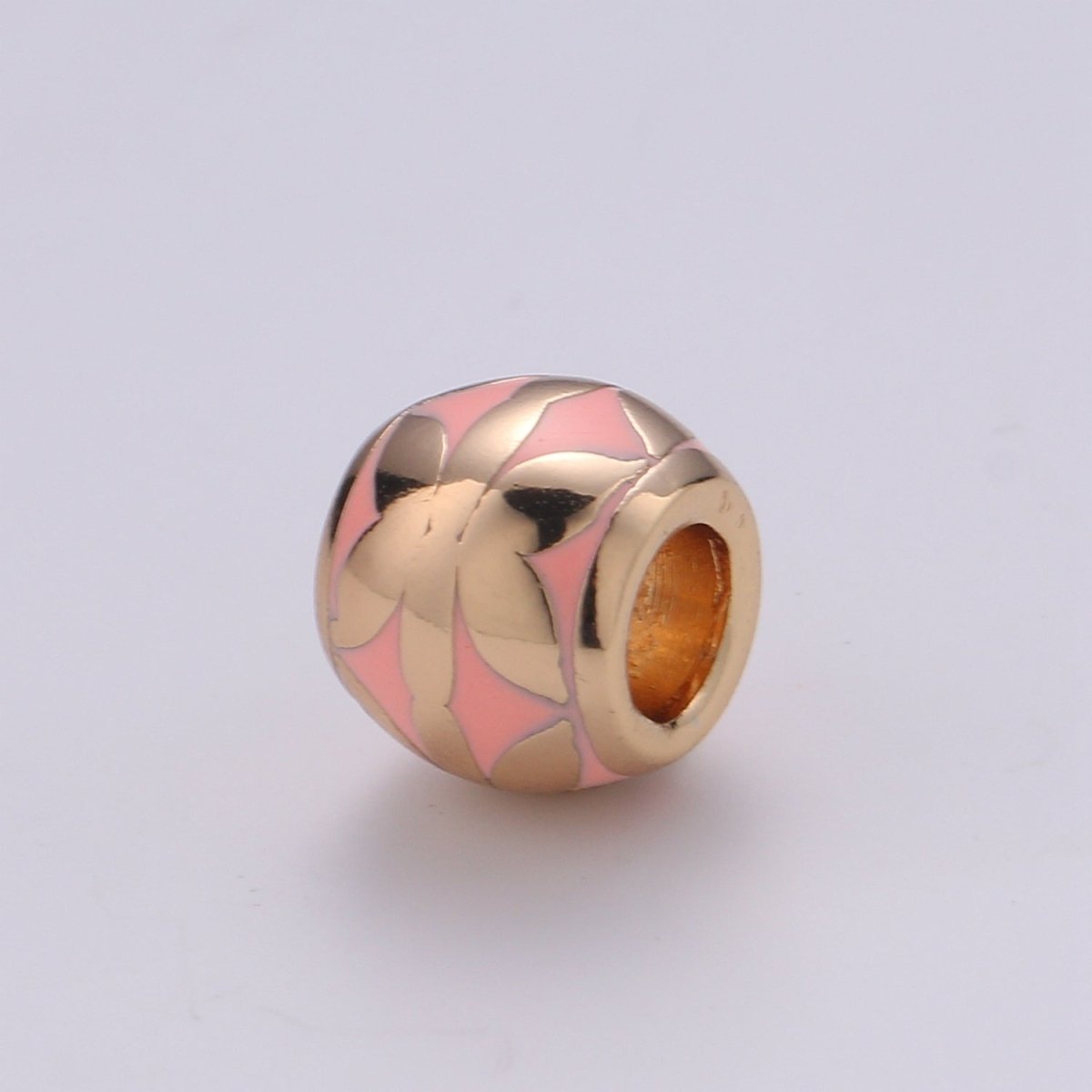 Rose Gold Filled Pink Spacer Beads Drum Tube Gold Beads with CZ Paved, 8mm Beads Large Hole Gold Spacers for Bracelet Making