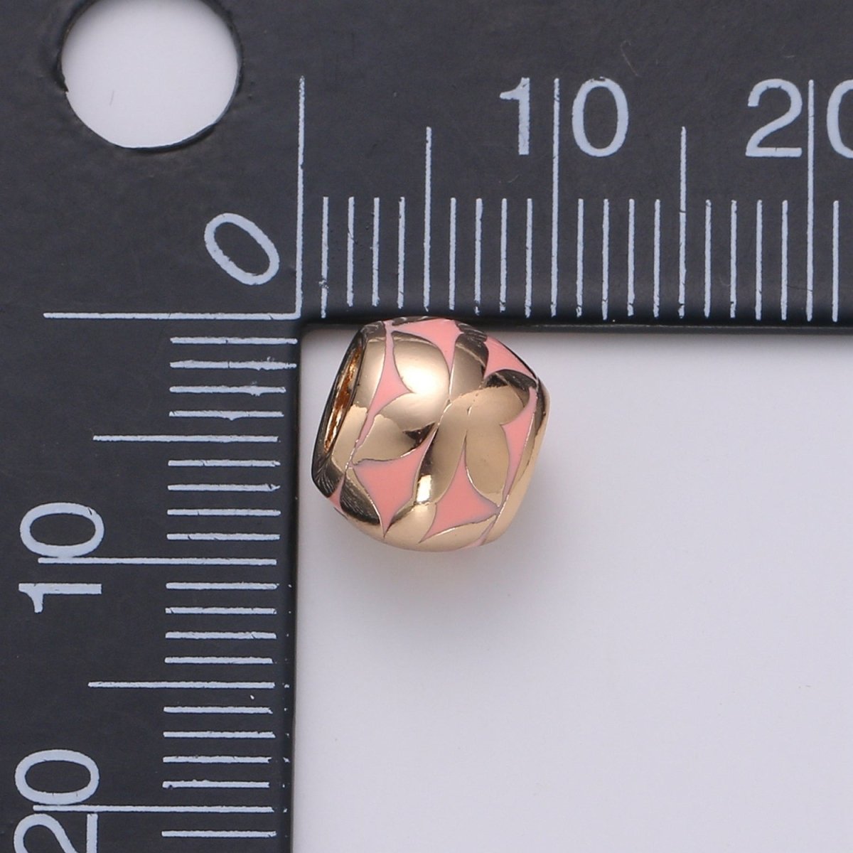 Rose Gold Filled Pink Spacer Beads Drum Tube Gold Beads with CZ Paved, 8mm Beads Large Hole Gold Spacers for Bracelet Making