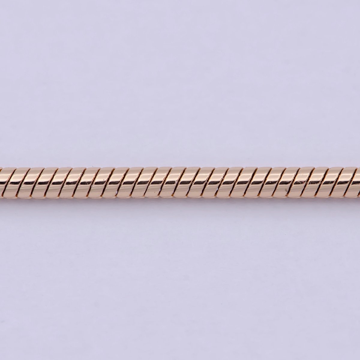Rose Gold Round Snake Chain Omega Chain Necklace, 18K Gold Filled 2.4mm Width Finished Chain, Layering 19.7 Inch Omega Necklace with Lobster Clasps | WA-823 Clearance Pricing