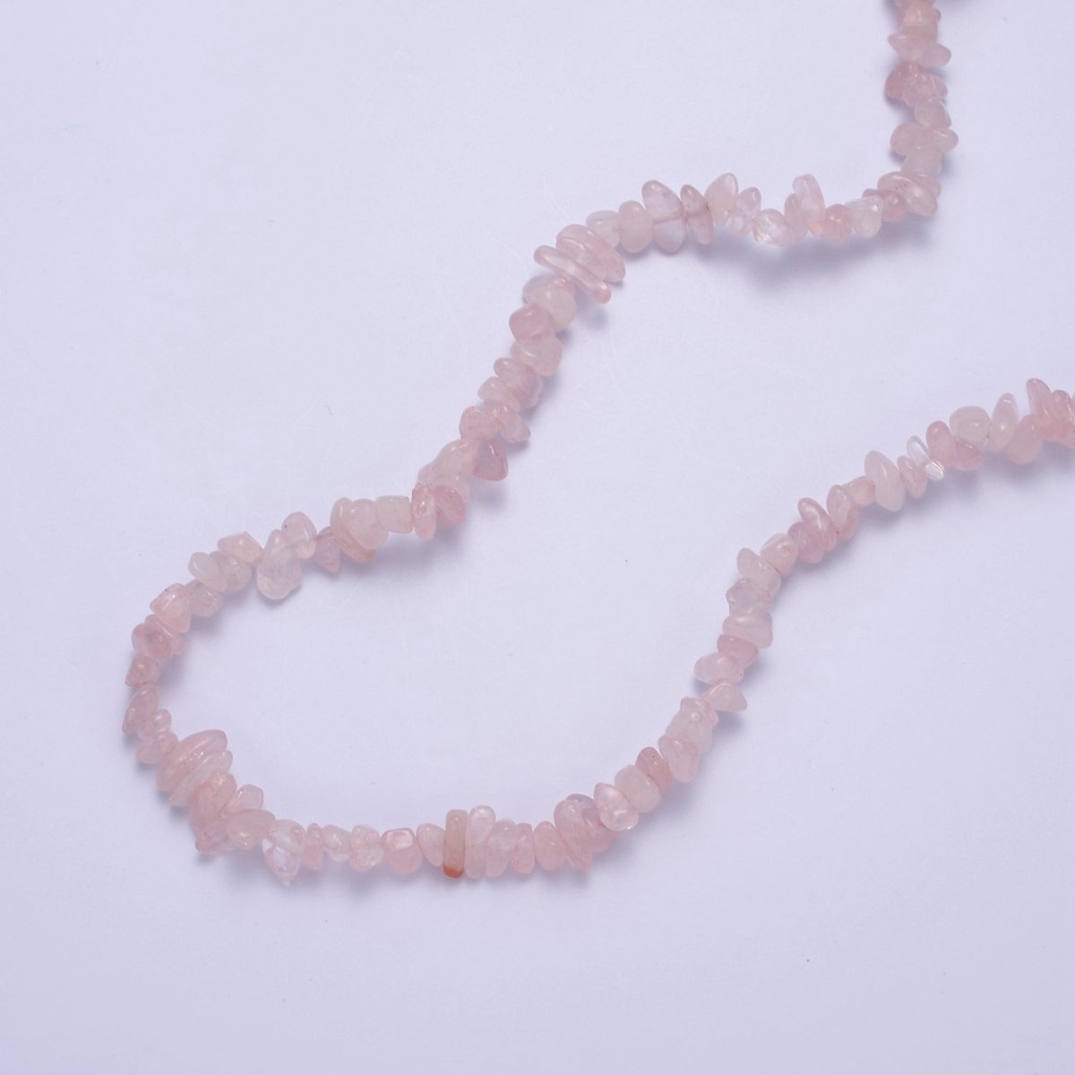 Rose Quartz Beaded Necklace - Chip Necklace Healing Crystals, Gemstone Necklace, Handmade Jewelry, Crystal Necklace | WA-637 Clearance Pricing